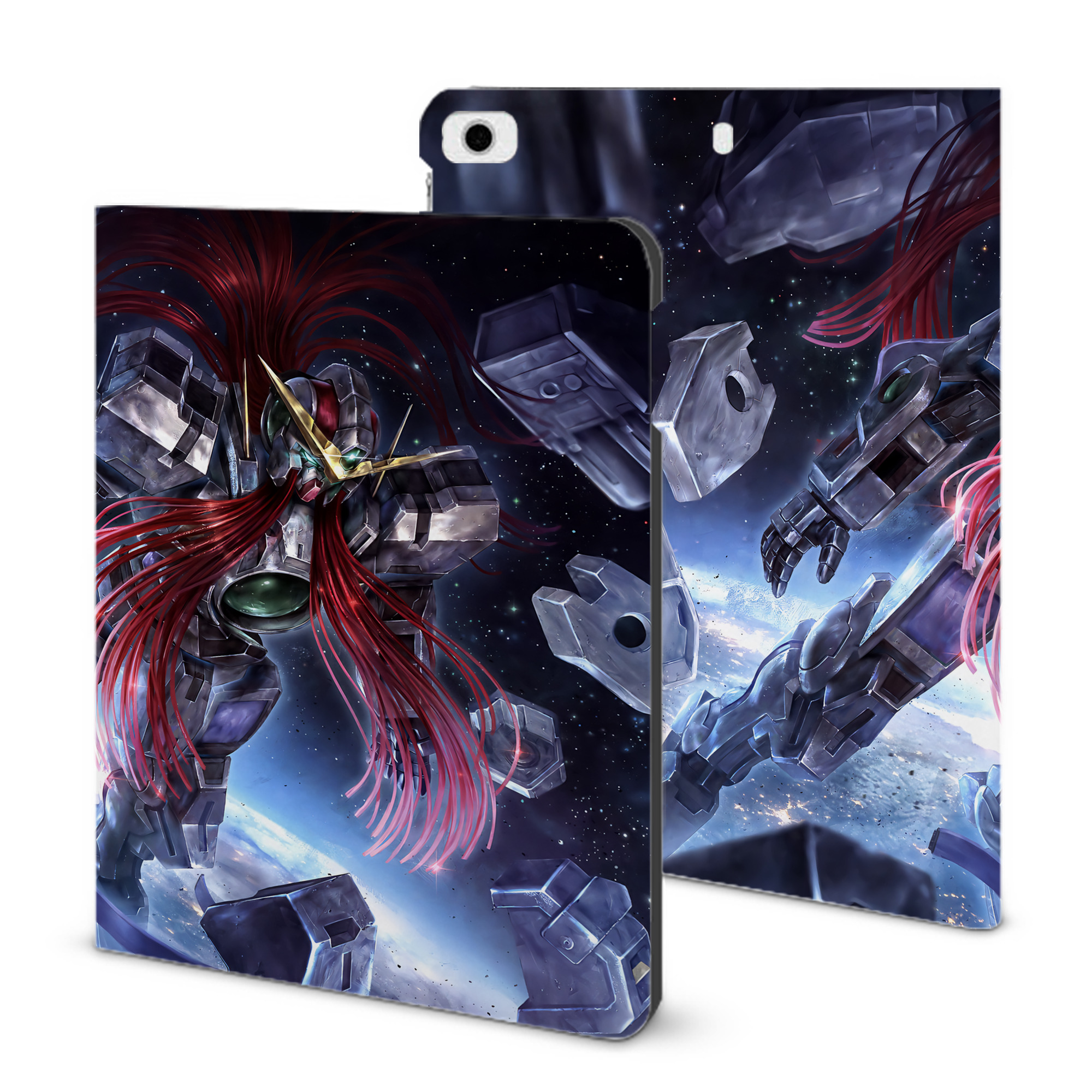（画像用） 機動戦士ガンダム Mobile Suit Gundam IPad ケース ブック型 PUレザー TPU 耐衝撃 軽量 薄型 ペン収納なし 全面保護 IPad 各モデル対応